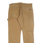 DICKIES Mens Cotton Blend Beige Regular Straight Trousers W36 L32 Workwear
