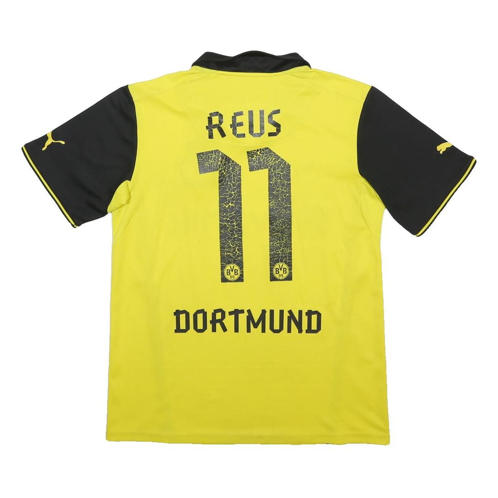PUMA Mens Yellow & Black Borussia Dortmund Reus 11 Football Shirt M Short Sleeve