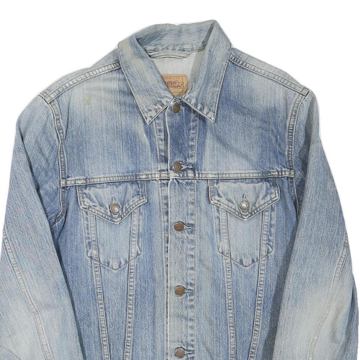 LEVI'S Mens Blue Cotton Blend Denim Jacket L Button Closure Classic Fit Casual