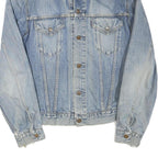 LEVI'S Mens Blue Cotton Blend Denim Jacket L Button Closure Classic Fit Casual