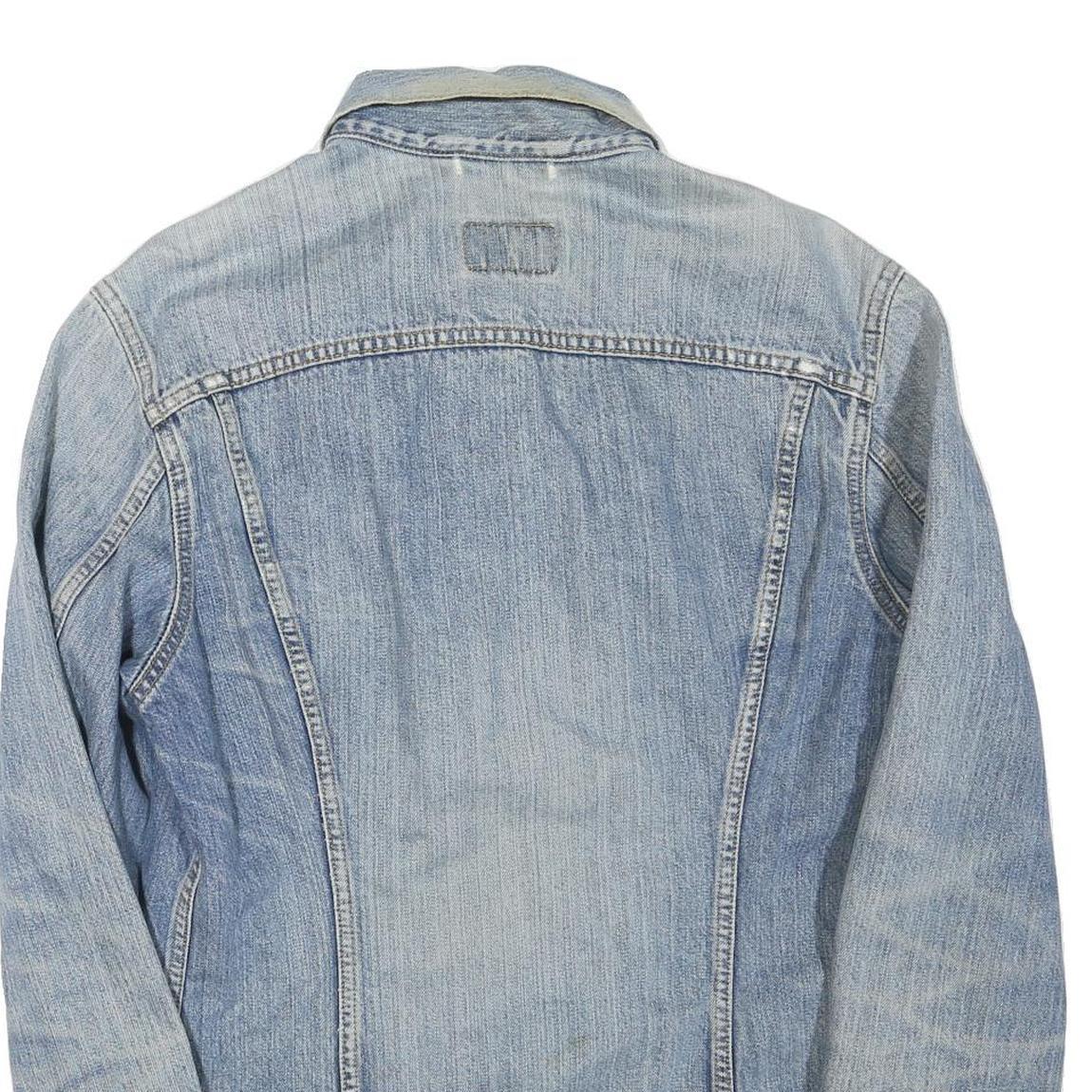 LEVI'S Mens Blue Cotton Blend Denim Jacket L Button Closure Classic Fit Casual