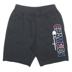 CHAMPION REVERSE WEAVE Womens Black Casual Shorts M W28 Champion Logo Print