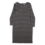 PHASE EIGHT Womens Black & Beige Patterned Day Dress Acrylic Blend Long Sleeve
