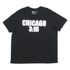 WWE Mens Black Chicago 3:16 Graphic T-Shirt 2XL Short Sleeve Crew Neck Skull