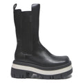 CHARLES & KEITH Womens Chunky Platform Chelsea Boots Black Leather UK 4 Stylish