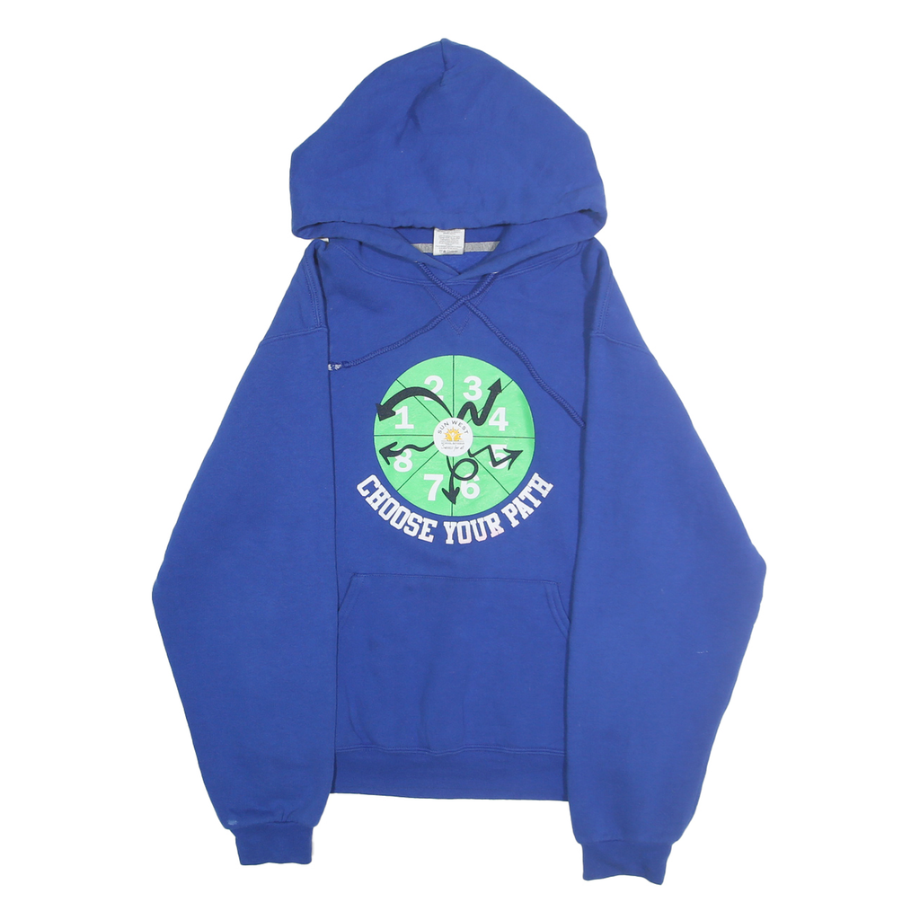 RUSSELL ATHLETIC Mens Blue Choose Your Path Graphic Pullover Hoodie S