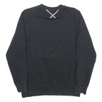 ADIDAS Mens Black Cotton Blend Crew Neck Sweatshirt S Casual Sportswear Pullover