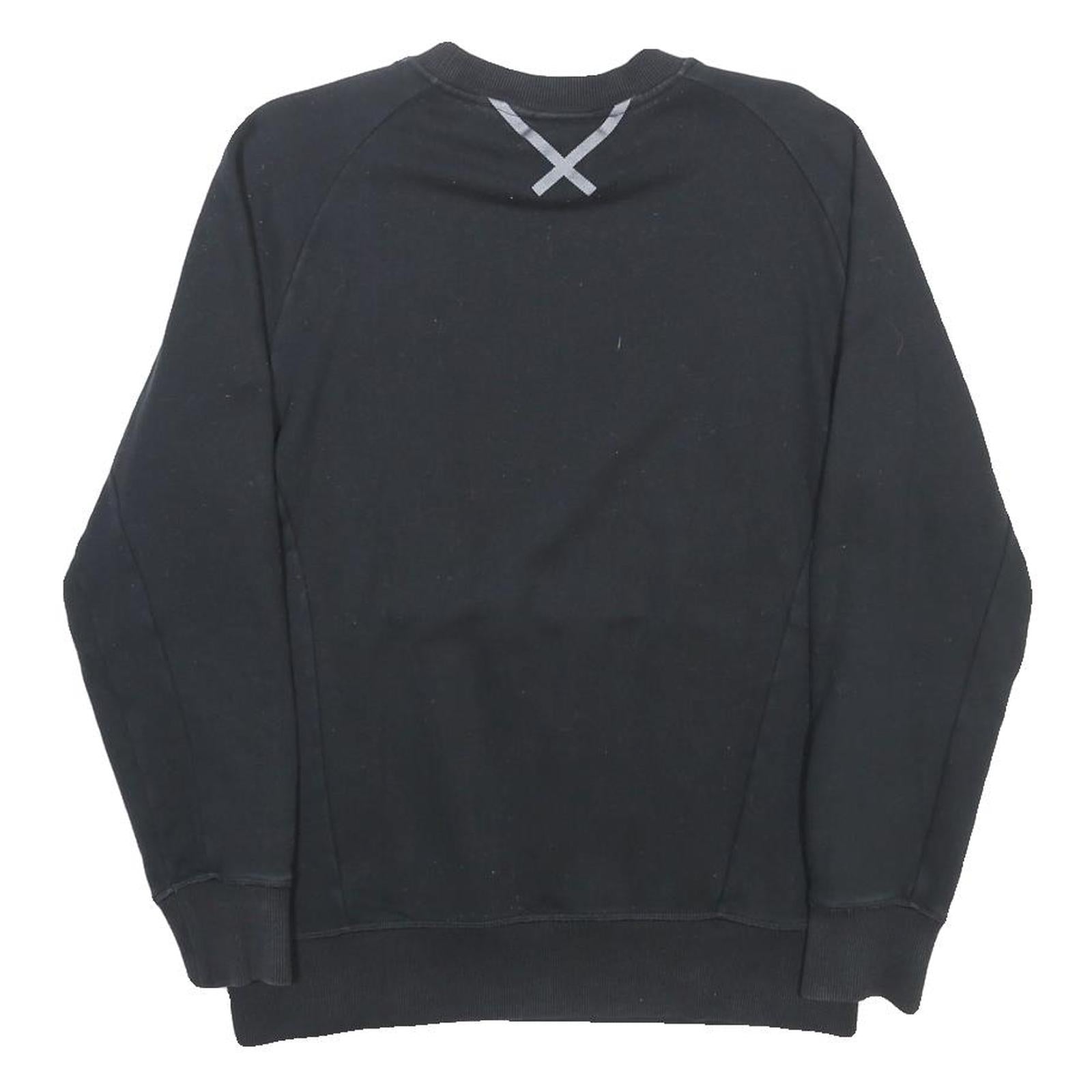 ADIDAS Mens Black Cotton Blend Crew Neck Sweatshirt S Casual Sportswear Pullover