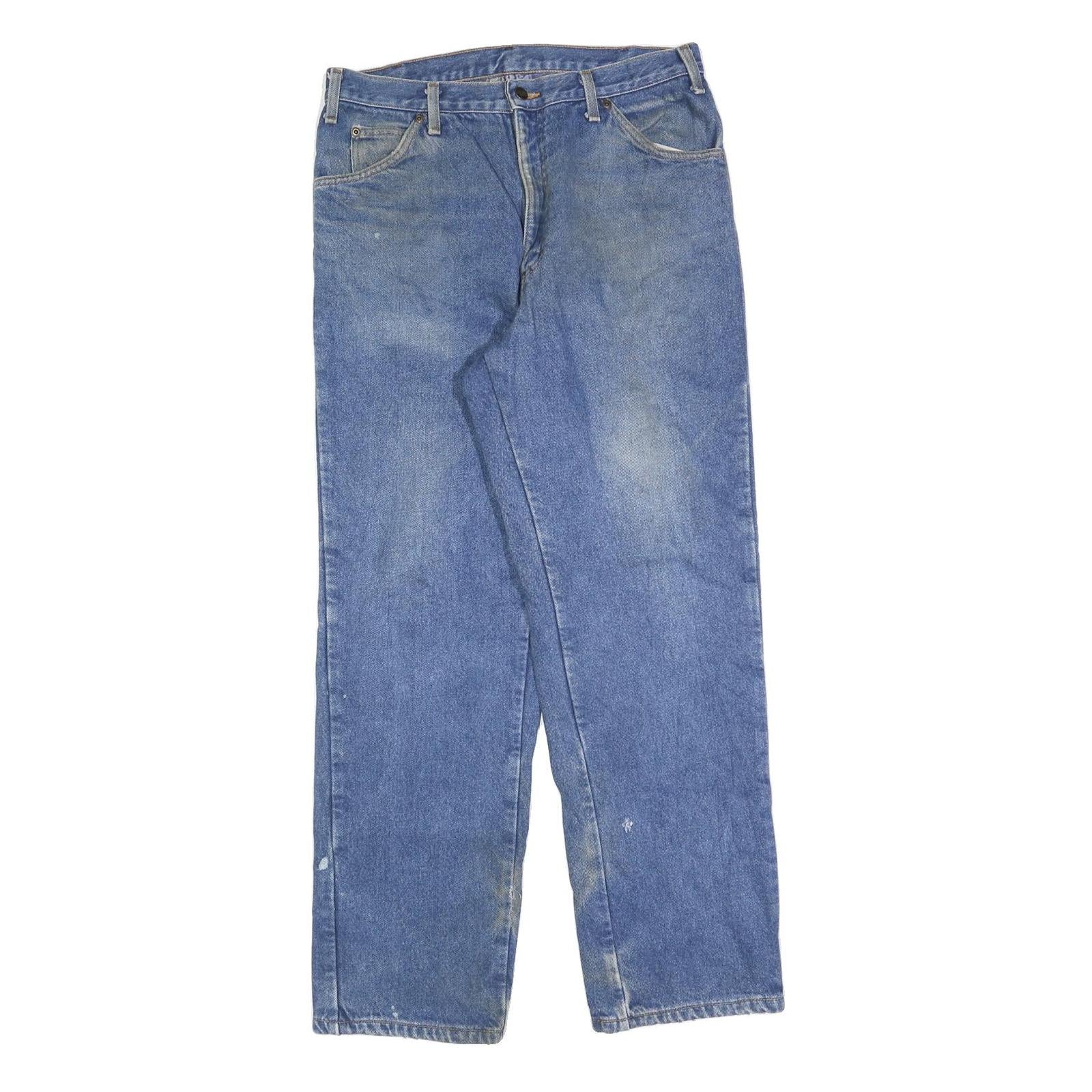 DICKIES Mens Jeans Blue Regular Straight Denim W32 L30 Classic Style Workwear