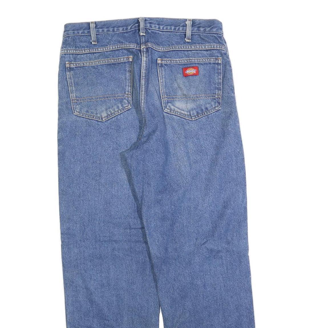DICKIES Mens Jeans Blue Regular Straight Denim W32 L30 Classic Style Workwear