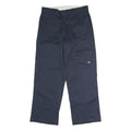 DICKIES Mens Polyester Blend Navy Loose Straight Trousers W33 L30 Workwear