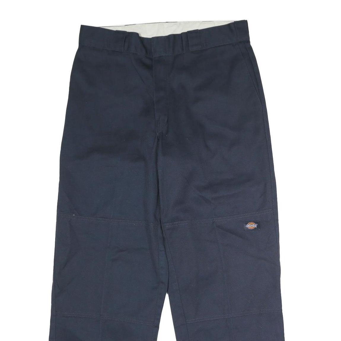 DICKIES Mens Polyester Blend Navy Loose Straight Trousers W33 L30 Workwear