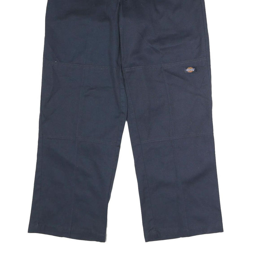 DICKIES Mens Polyester Blend Navy Loose Straight Trousers W33 L30 Workwear
