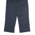 DICKIES Mens Polyester Blend Navy Loose Straight Trousers W33 L30 Workwear