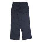 DICKIES Mens Polyester Blend Navy Loose Straight Trousers W33 L30 Workwear