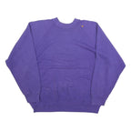 Womens Purple Sweatshirt Crew Neck L Plain Cotton Blend Comfy Casual Pullover
