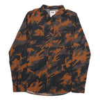 LEVI'S Mens Brown & Black Camouflage Shirt L Long Sleeve Button Up Cotton