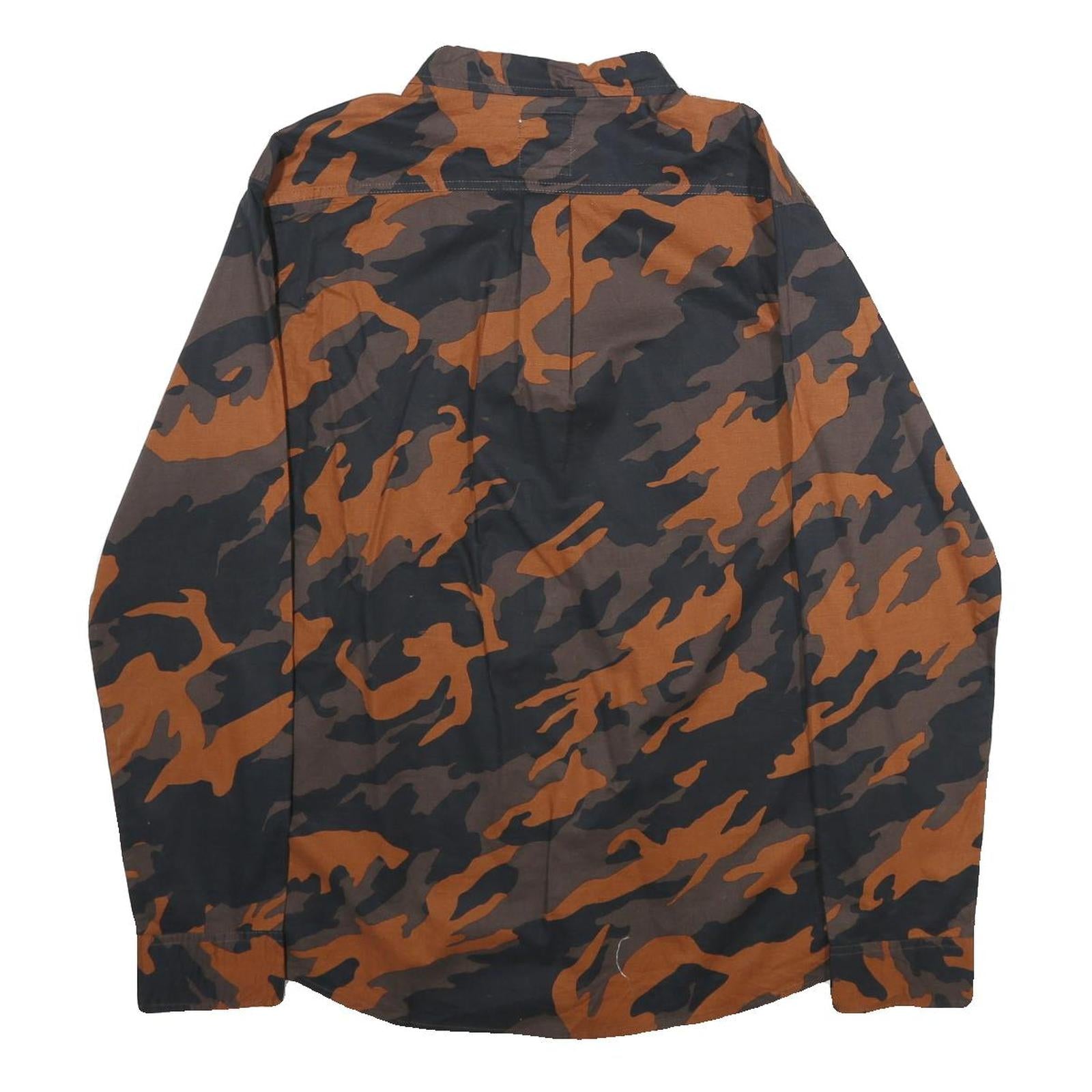 LEVI'S Mens Brown & Black Camouflage Shirt L Long Sleeve Button Up Cotton