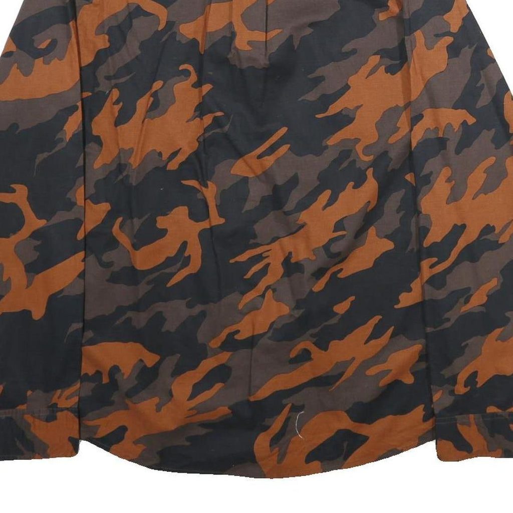 LEVI'S Mens Brown & Black Camouflage Shirt L Long Sleeve Button Up Cotton