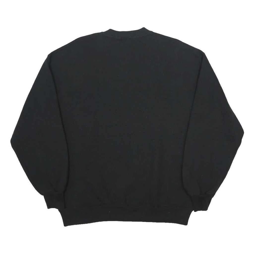 JERZEES Womens Black Crew Neck L Sweatshirt Hot Air Balloon Graphic Cotton Blend