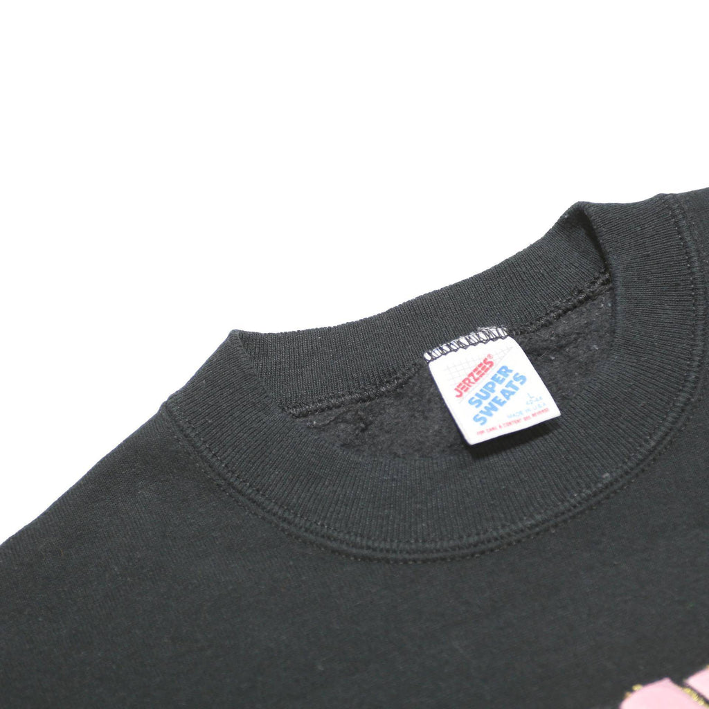 JERZEES Womens Black Crew Neck L Sweatshirt Hot Air Balloon Graphic Cotton Blend