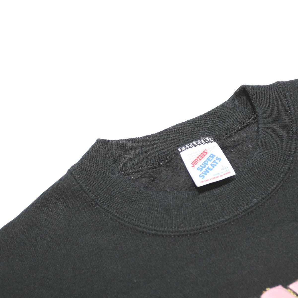 JERZEES Womens Black Crew Neck L Sweatshirt Hot Air Balloon Graphic Cotton Blend