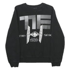 STAR WARS Mens Black Sweatshirt S Crew Neck Starfighter Graphic Cotton Pullover