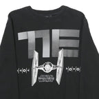 STAR WARS Mens Black Sweatshirt S Crew Neck Starfighter Graphic Cotton Pullover
