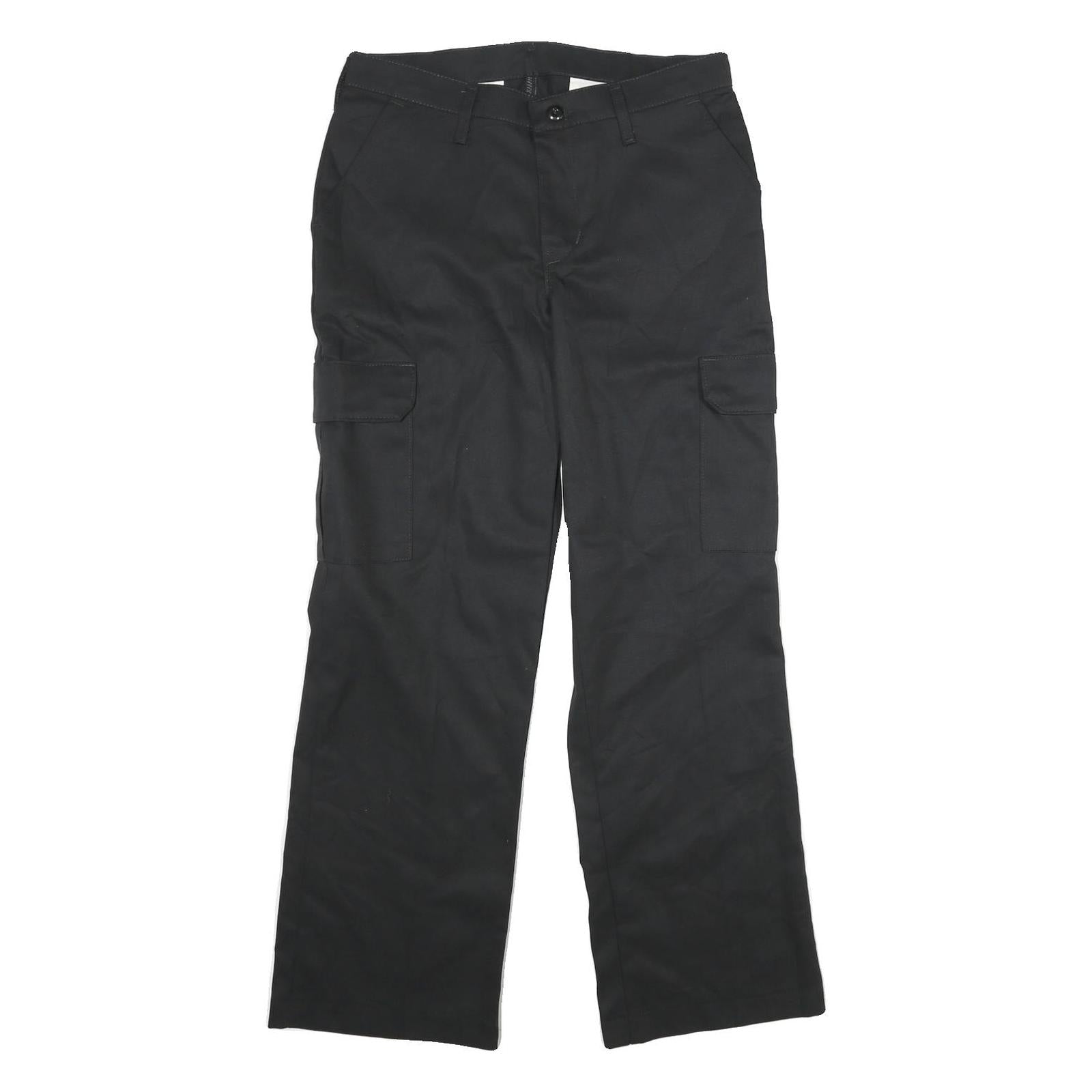 RED KAP Womens Black Polyester Blend Regular Cargo Trousers W31 L34 Workwear Zip