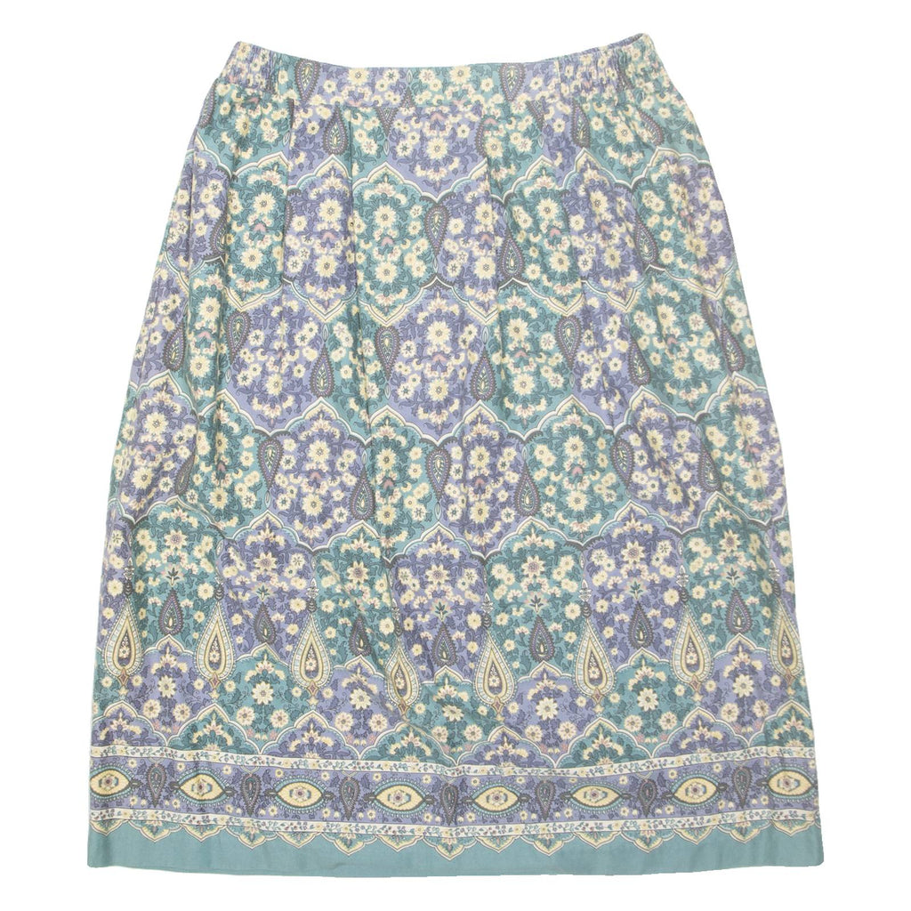 JANTZEN Womens A-Line Skirt Green Midi Crazy Pattern M