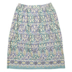 JANTZEN Womens A-Line Skirt Green Midi Crazy Pattern M