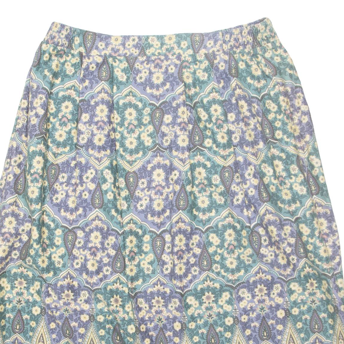 JANTZEN Womens A-Line Skirt Green Midi Crazy Pattern M