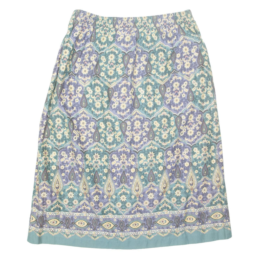 JANTZEN Womens A-Line Skirt Green Midi Crazy Pattern M