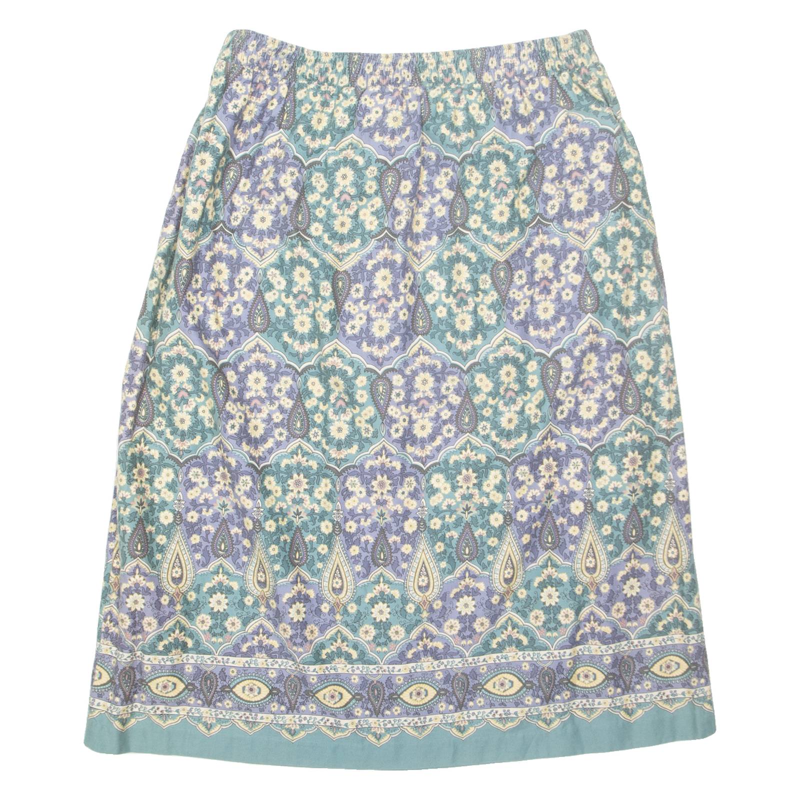 JANTZEN Womens A-Line Skirt Green Midi Crazy Pattern M