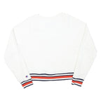CHAMPION Womens White Crew Neck M Cotton Blend Sweatshirt Raglan Sleeve