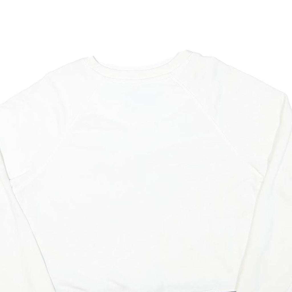 CHAMPION Womens White Crew Neck M Cotton Blend Sweatshirt Raglan Sleeve