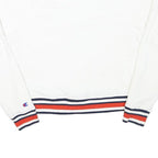 CHAMPION Womens White Crew Neck M Cotton Blend Sweatshirt Raglan Sleeve