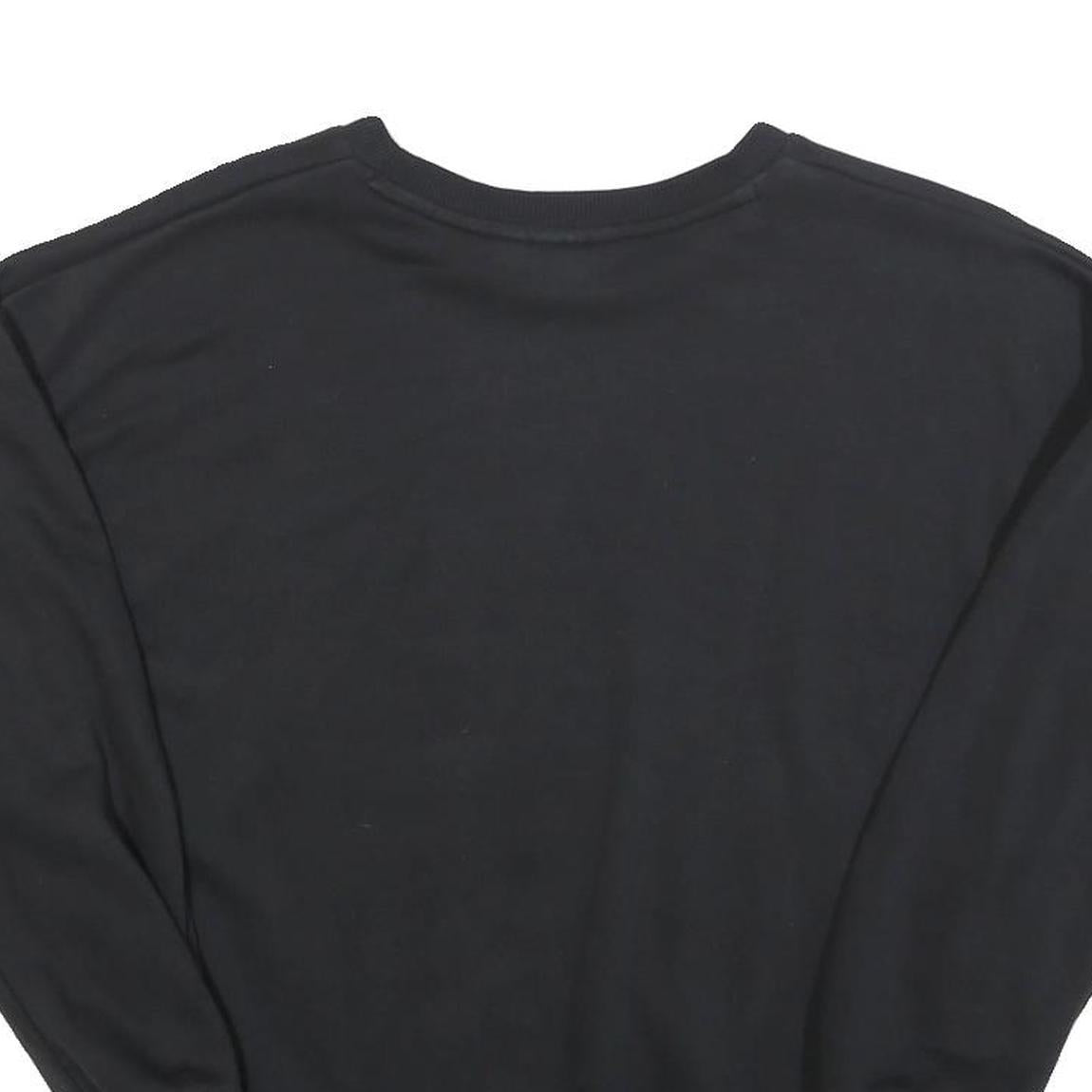 ADIDAS Womens Black Sweatshirt Crew Neck UK 8 Cotton Blend Pullover Casual