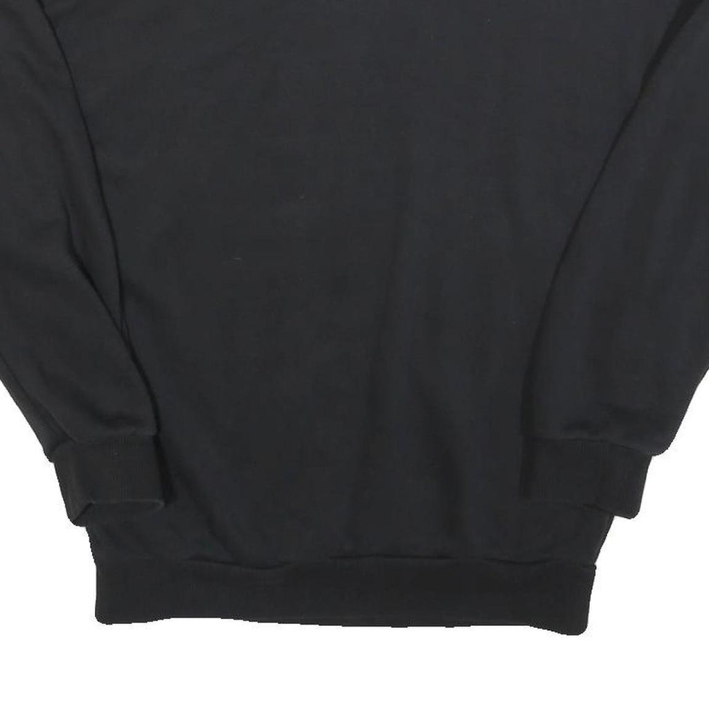 ADIDAS Womens Black Sweatshirt Crew Neck UK 8 Cotton Blend Pullover Casual