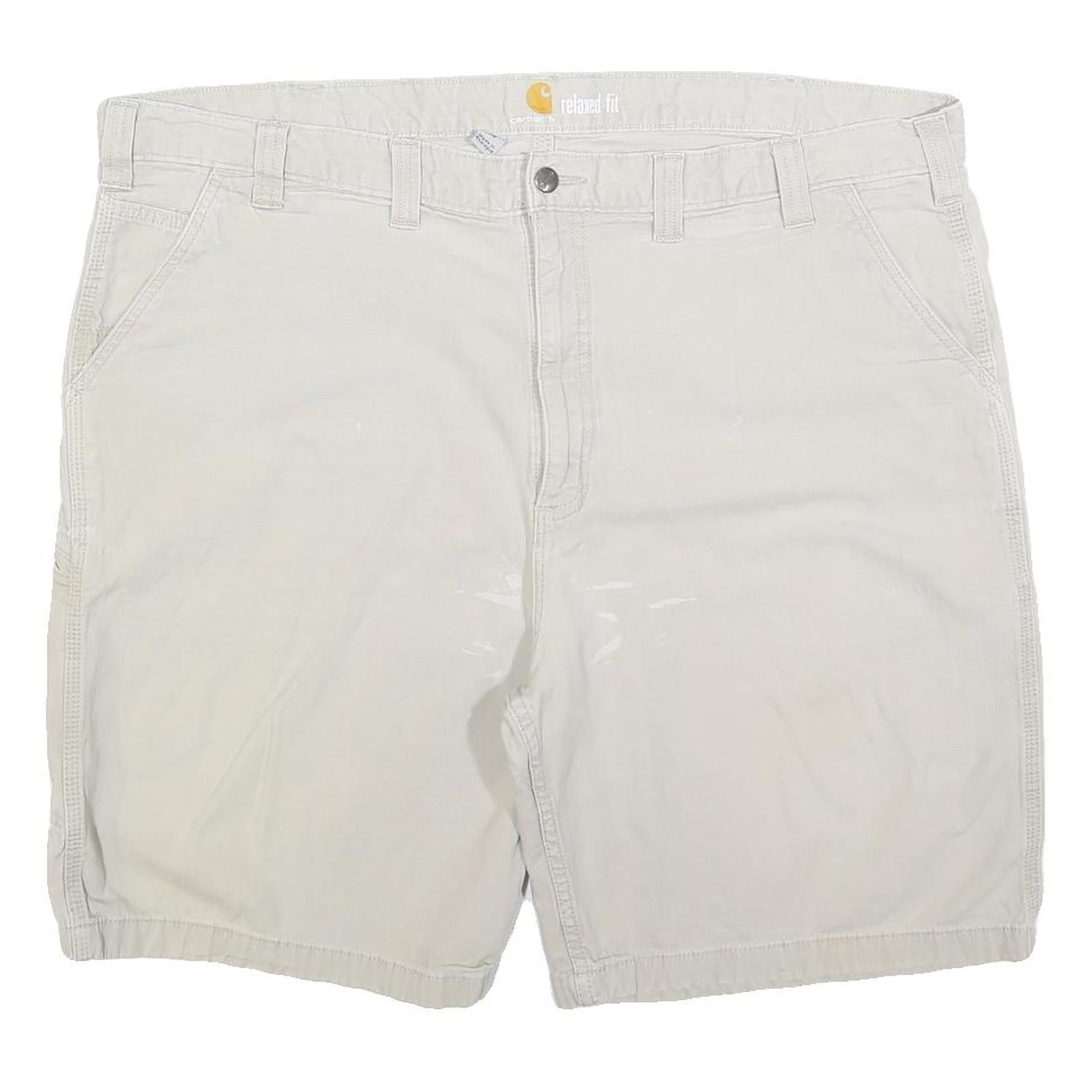 CARHARTT Mens Shorts Beige Relaxed Fit Workwear 2XL W46 Cotton Blend