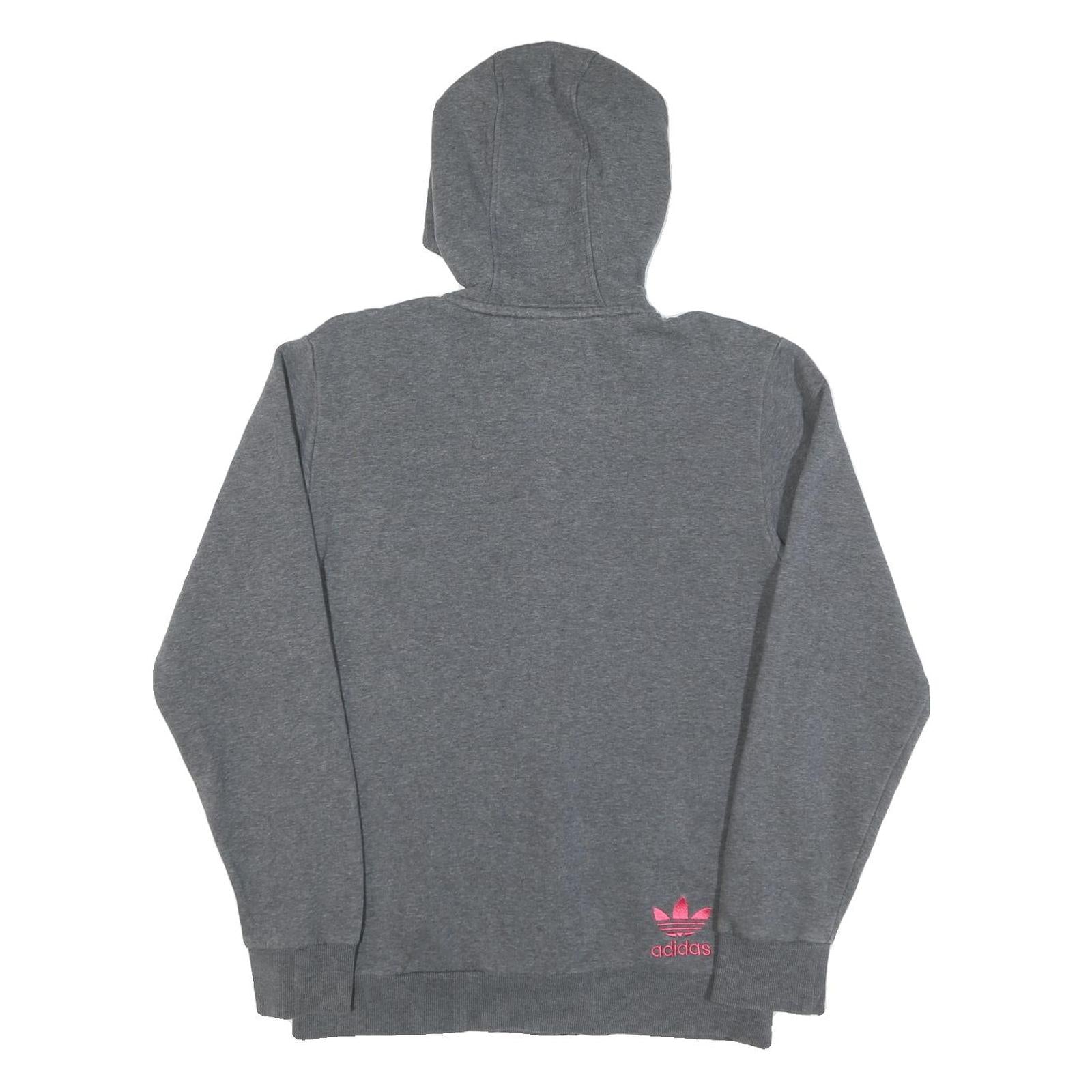 ADIDAS Womens Grey & Turquoise Zip Up Hoodie S Lightweight Cotton Casual