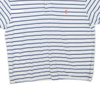 POLO RALPH LAUREN Womens White & Navy Blue Striped Short Sleeve Polo Shirt M