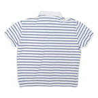 POLO RALPH LAUREN Womens White & Navy Blue Striped Short Sleeve Polo Shirt M