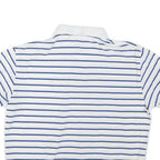POLO RALPH LAUREN Womens White & Navy Blue Striped Short Sleeve Polo Shirt M