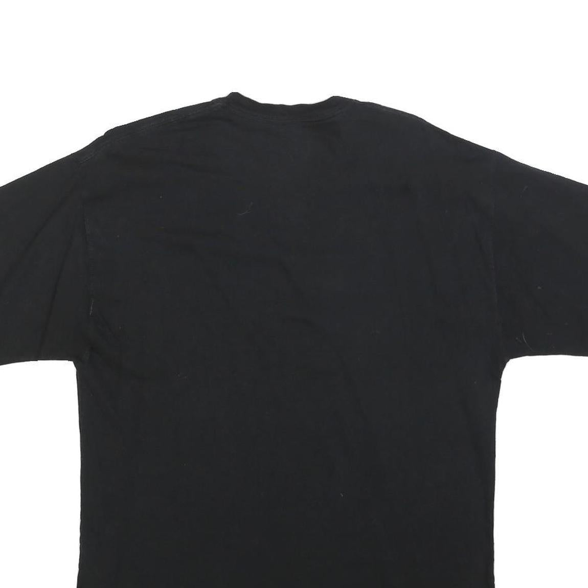 CHAMPION Mens Black V-Neck T-Shirt L Cotton Blend Casual Sportswear Logo