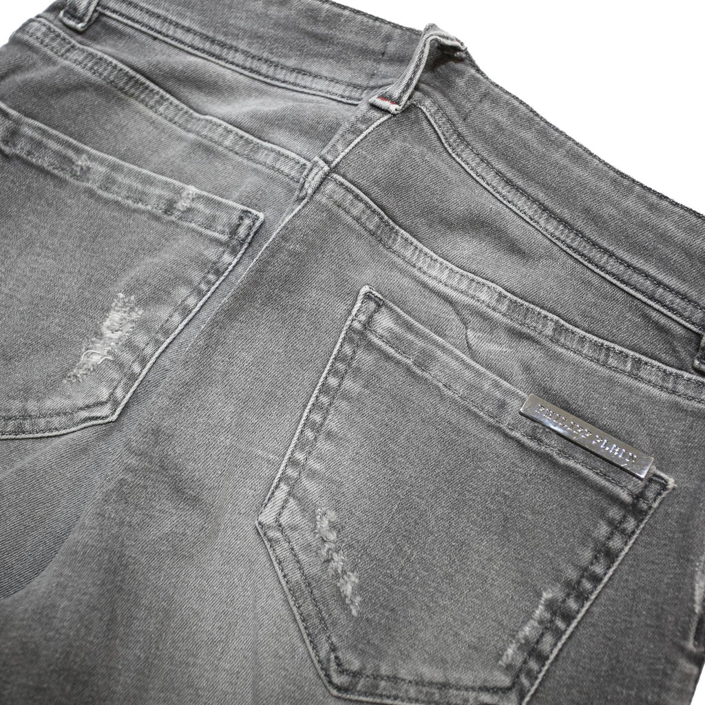 PHILIPP PLEIN Womens Grey Slim Skinny Denim Cotton Blend Medium Wash W25 L31