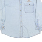 LEE Mens Blue Denim Shirt L Cotton Button Pocket Casual Lightweight