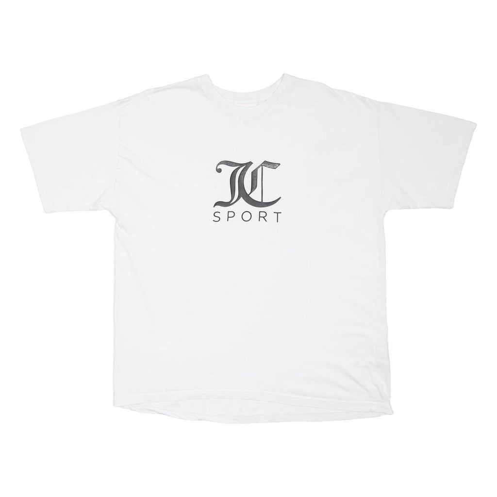 JUICY COUTURE Womens White & Black Classic T-Shirt L Short Sleeve Crew Neck