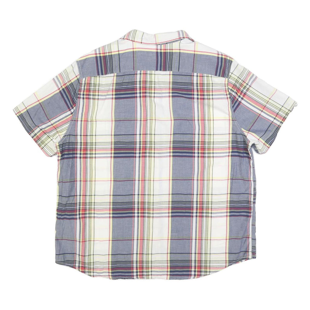 LEVI'S Mens Blue Red & Yellow Check Shirt 2XL Cotton Blend Casual Summer