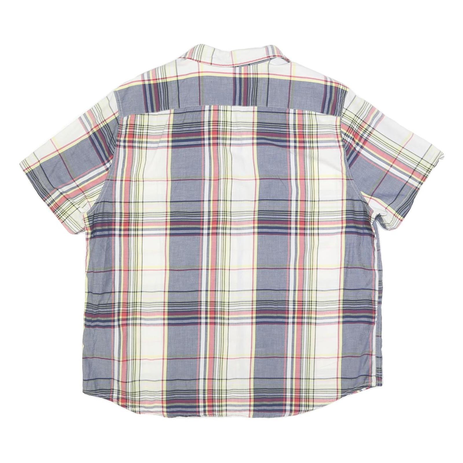 LEVI'S Mens Blue Red & Yellow Check Shirt 2XL Cotton Blend Casual Summer